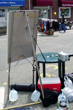 How the easel was set up